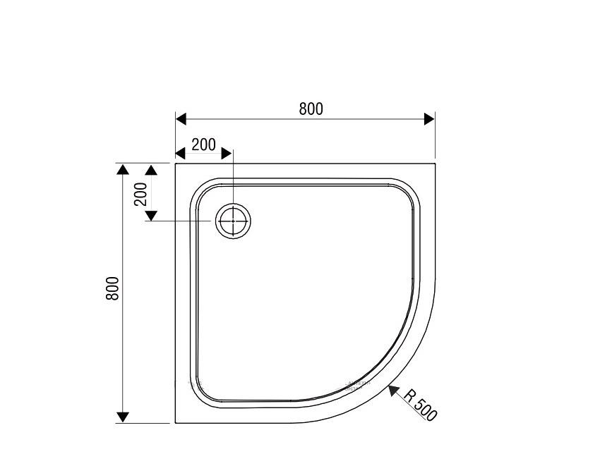 Душевой поддон - Ravak, Elipso Pro, 80x80x3 см, XA244401010