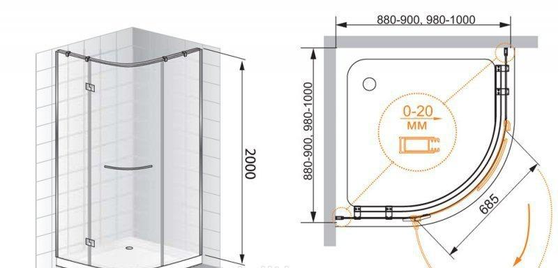 Душевой уголок - Cezares, Bergamo, 90x90x200 см, BERGAMO-W-R-1-90-ARCO-C-Cr-R-IV / BERGAMO-R-1-90-ARCO-C-Cr-R-IV