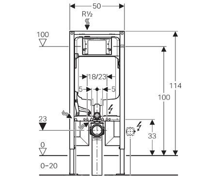 Инсталляция для унитаза - Geberit, Duofix UP 320, 8x50x114 см, 111.796.00.1