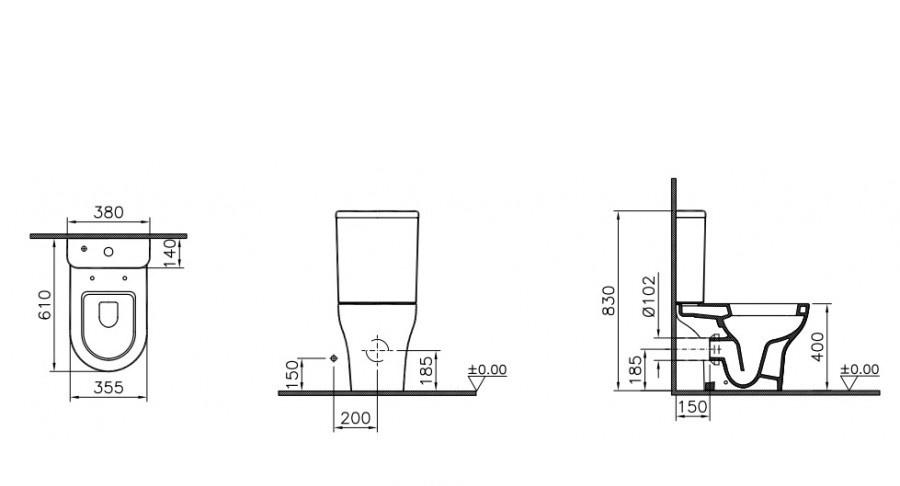 Vitra Zentrum, Унитаз компакт, 9012B003-7204
