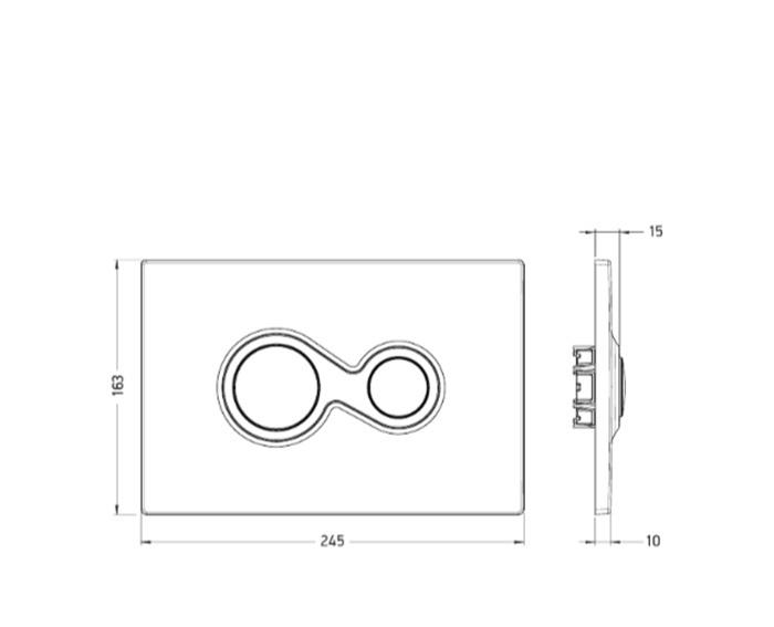 Кнопка смыва - ArtCeram, Monet, 1.5x24.5x16.3 см, 701.000.71