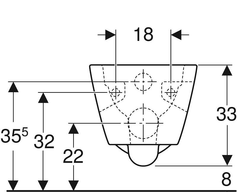 Geberit Renova Plan, Унитаз подвесной, 500.378.01.1+500.692.01.1