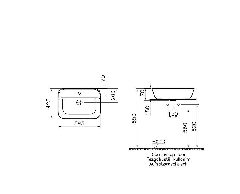 Vitra Geo, Раковина, 7426B003-0001