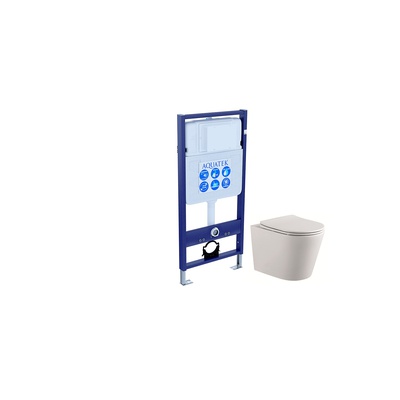 Aquatek Вега, Унитаз подвесной с инсталляцией и кнопкой, SET AQUATEK ВЕГА cmp