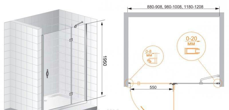 Душевая дверь - Cezares, Bergamo, 120x195 см, BERGAMO-B-12-120-P-Cr-R-IV