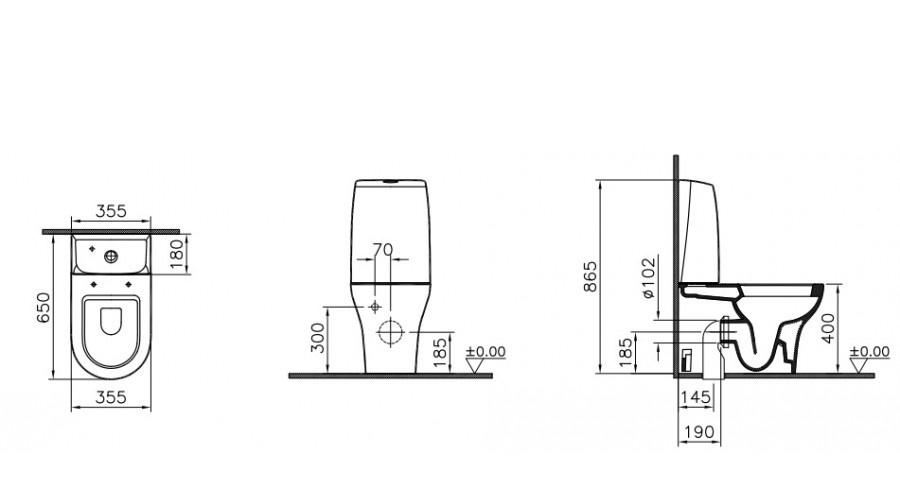 Vitra Zentrum, Унитаз компакт, 9012B003-7201