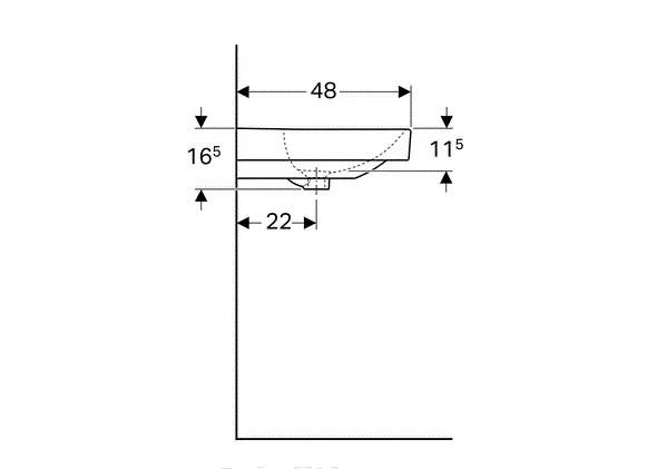 Geberit Smyle Square, Раковина, 500.249.01.1
