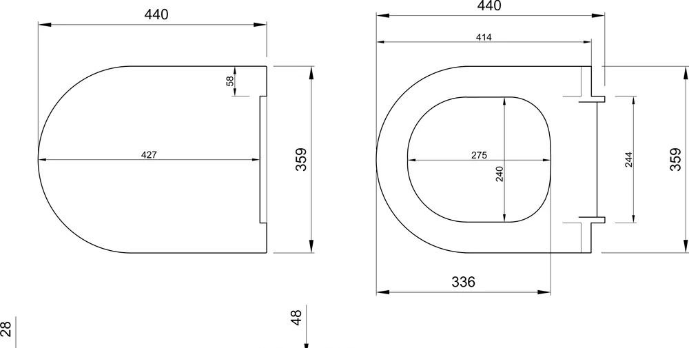 Bocchi V-Tondo, Унитаз подвесной с инсталляцией и кнопкой, 500.801.00.1