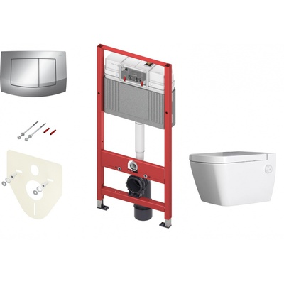 Tece Ambia, Унитаз подвесной с инсталляцией и кнопкой, 9400405.WC2