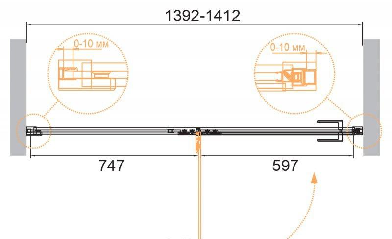 Душевая дверь - Cezares, Bellagio, 140x197 см, BELLAGIO-B-12-140-C-BORO