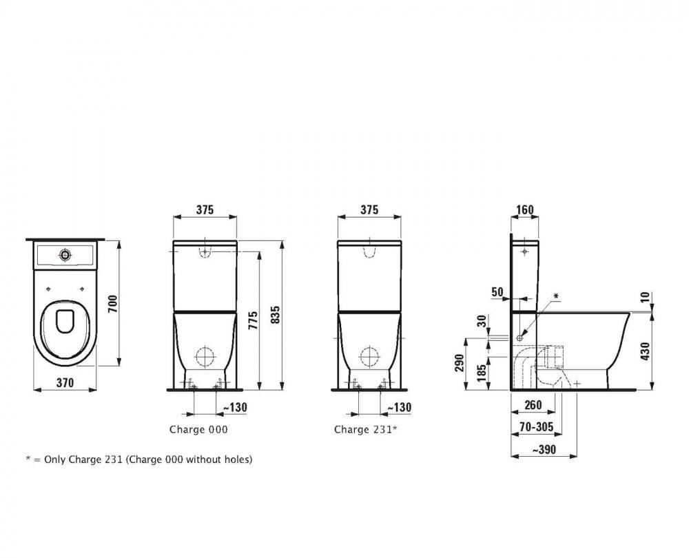 Laufen The New Classic, Унитаз компакт, 8.2485.8.000.000.1