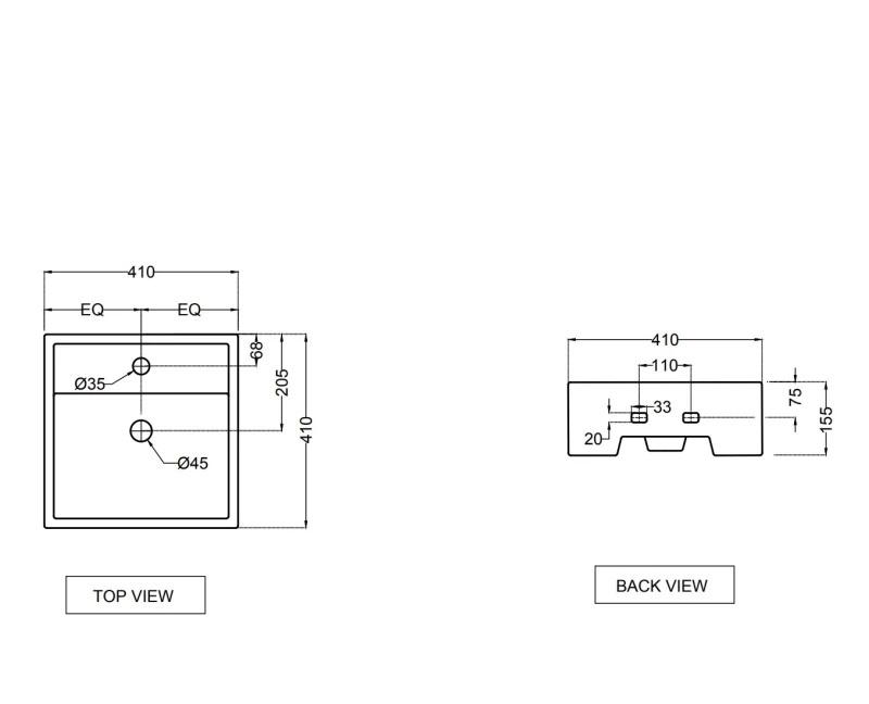 Раковина - Jaquar, Continental, 41x41x15 см, CNS-WHT-905