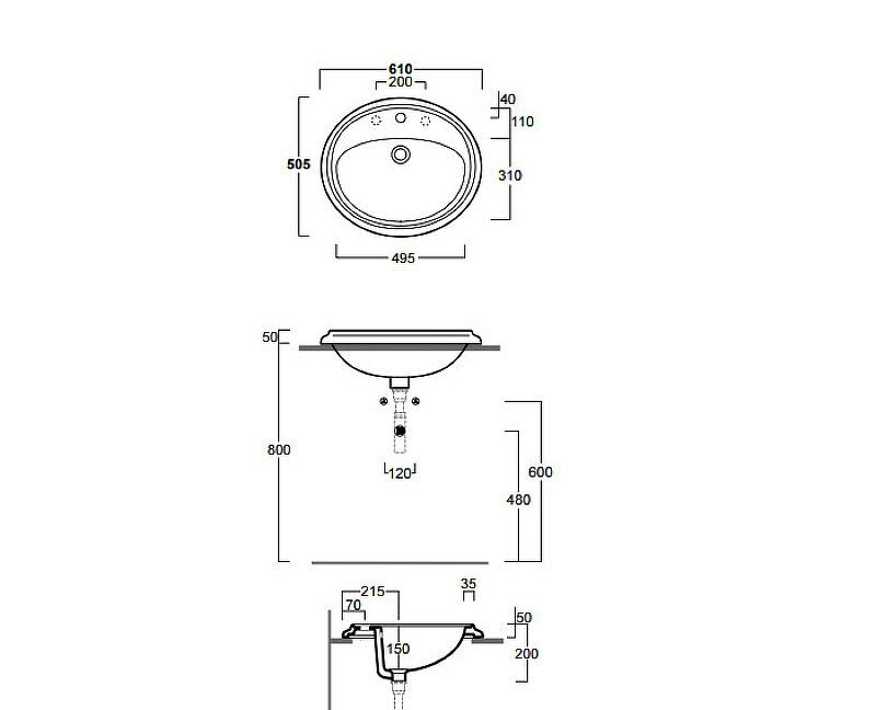 Раковина - Simas, Arcade, 50.5x61x20 см, CR8011
