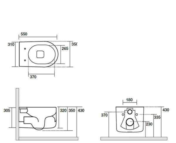 Kerasan Tribeca, Унитаз подвесной, 511475