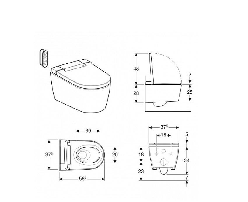 Geberit AquaClean Sela, Унитаз подвесной, 146.224.11.1