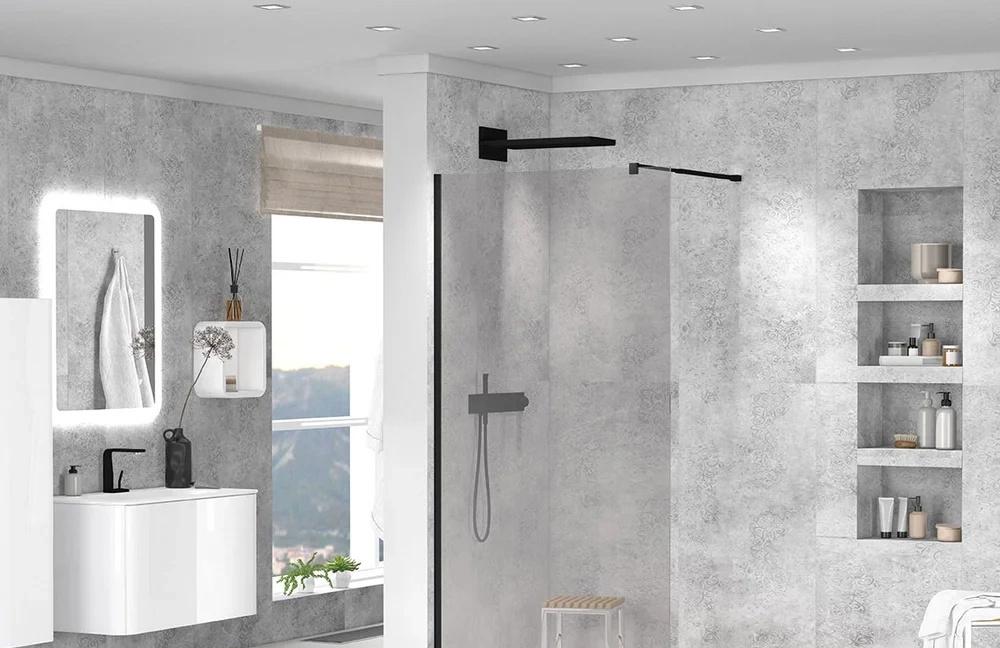 Душевая перегородка - Cezares, Liberta, 120x110x195 см, LIBERTA-L-1-110-120-GR-NERO