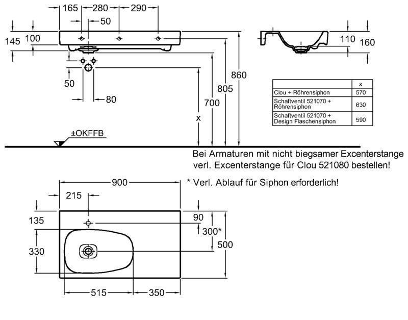 Раковина - Geberit, Citterio, 50x90x16 см, 123690000KERAMAG / 123690000