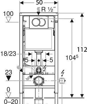 Geberit без коллекции, Унитаз подвесной с инсталляцией и кнопкой, C8F1700SC