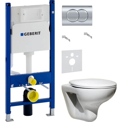 Geberit без коллекции, Унитаз подвесной с инсталляцией и кнопкой, 19077-00