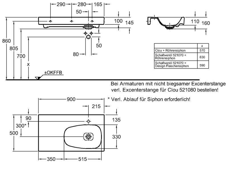 Раковина - Geberit, Citterio, 50x90x16 см, 123695000 / 123695000KERAMAG