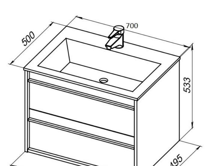 Aquanet Lino, Тумба с раковиной, 00271946