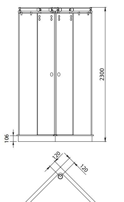 Душевой уголок - Aquanet, Betta Cube, 90x90x230 см, NG-6805-08 BLACK / 68050811BLACK