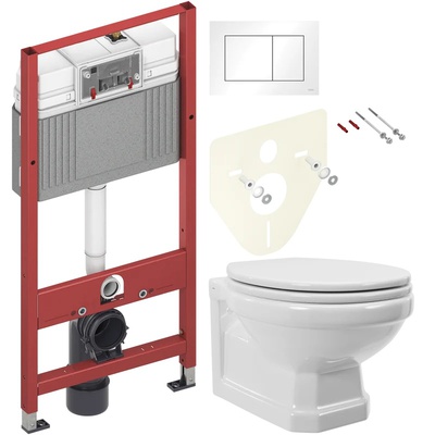 Tece без коллекции, Унитаз подвесной с инсталляцией и кнопкой, 967-W