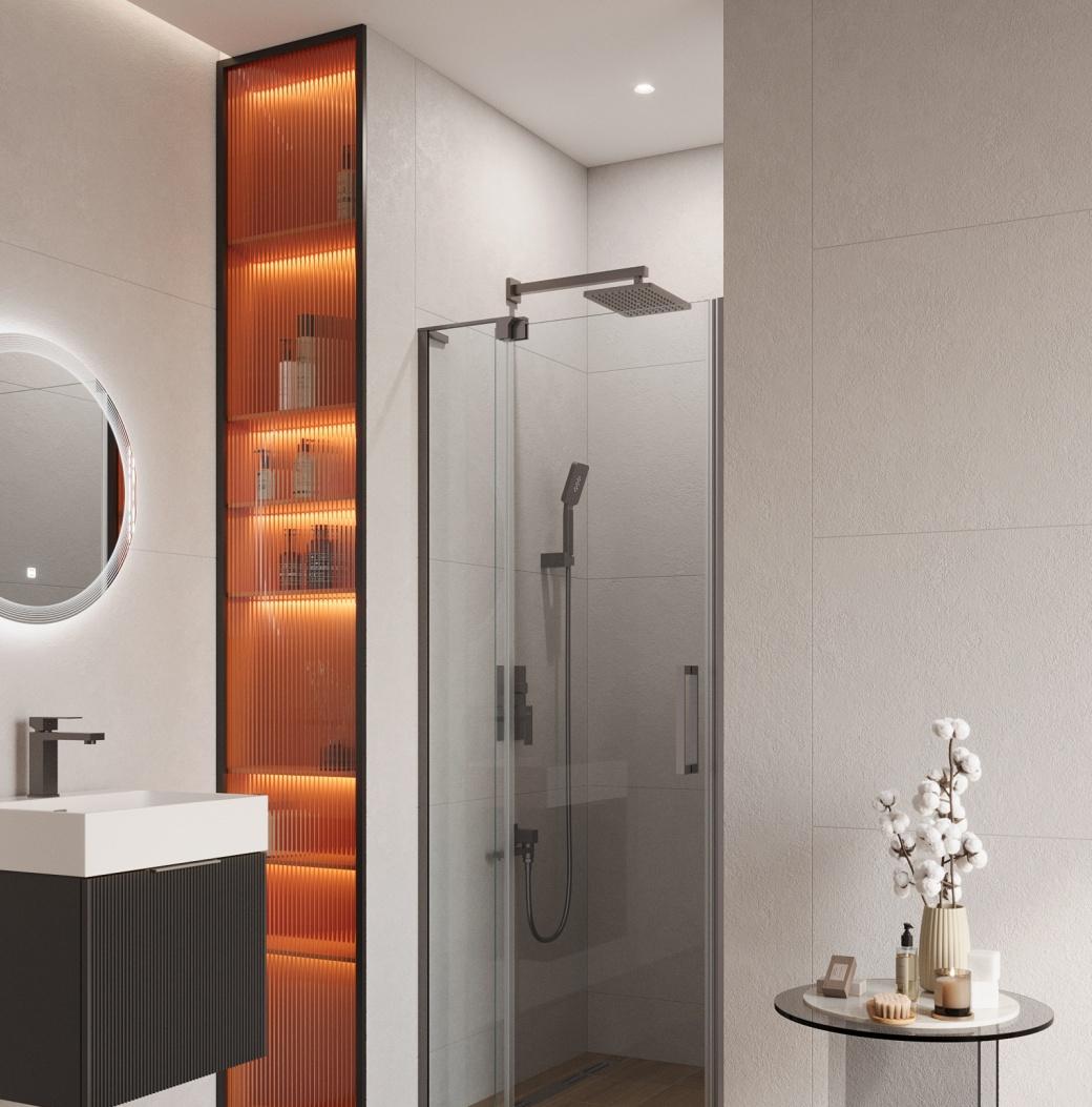 Душевая дверь - Cezares, без коллекции, 90x195 см, SLIDER-B-1-90/100-C-GM