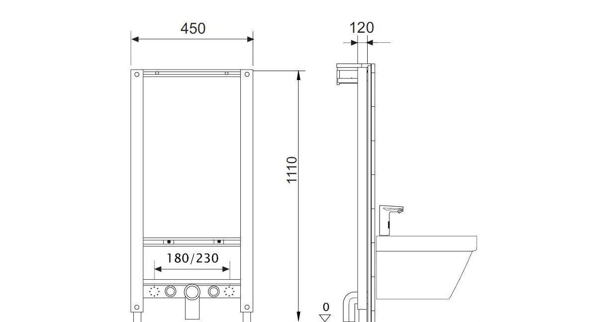 Инсталляция для биде - Aquanika, Basic, 10x45x113 см, 10.614.450.00 new