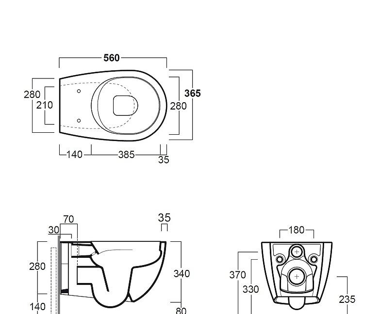 Simas Vignoni, Унитаз подвесной, VI18VERT bi
