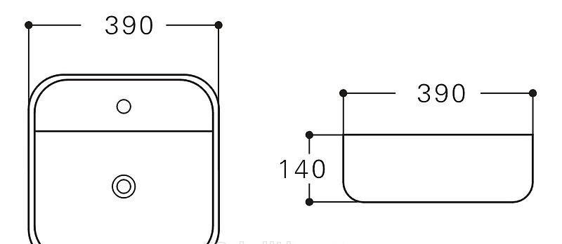 Раковина - Aquanet, City, 39x39x14 см, EGH111-Z-00