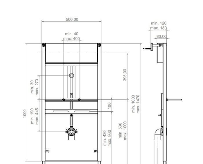 Инсталляция для писсуара - ArtCeram, без коллекции, 18x50x147 см, 700.103