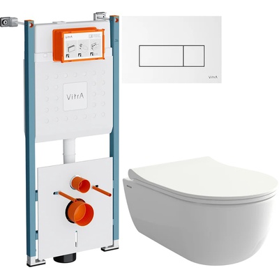 Vitra без коллекции, Унитаз подвесной с инсталляцией и кнопкой, GR-4476S