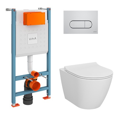 Vitra Sanibelle, Унитаз подвесной с инсталляцией и кнопкой, 9878B003-7200