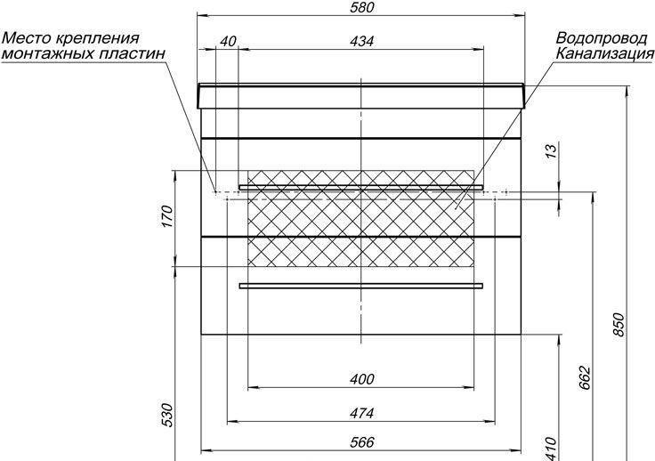 Aquanet Нота, Тумба с раковиной, 00212800