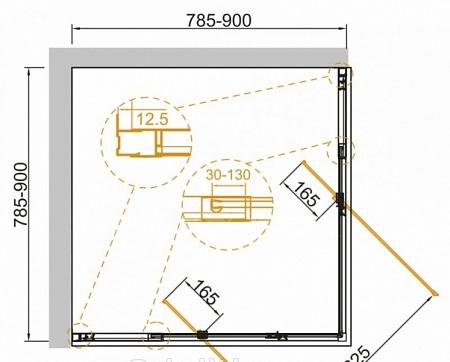 Душевой уголок - Cezares, Variante, 110x80x195 см, VARIANTE-AH-1-110/120-80-C-Cr