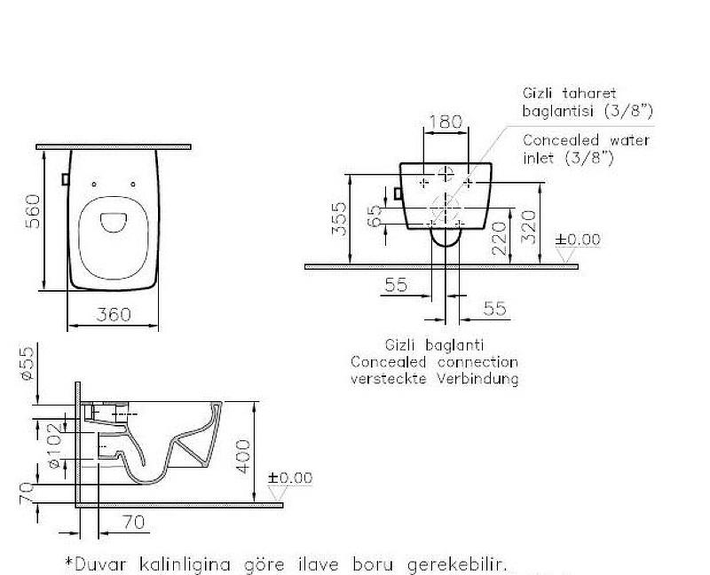 Vitra Metropole, Унитаз подвесной, 7672B003-1684