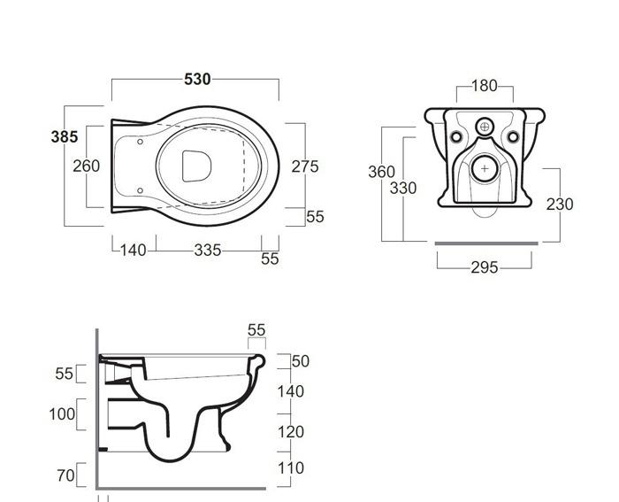 Simas Lante, Унитаз подвесной, LA18bi rimless