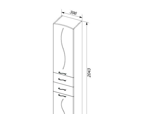 Aquanet Моника, Шкаф-пенал, 00186777
