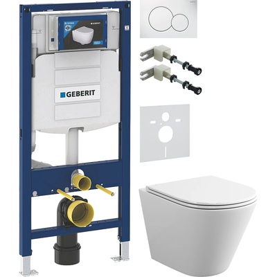 Geberit без коллекции, Унитаз подвесной с инсталляцией и кнопкой, IS90201.741701
