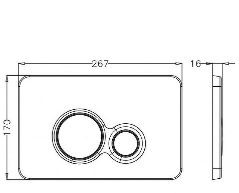 Кнопка смыва - Bettoserb, Jerez Sava Fix Slim, 1.6x26.7x17 см, 40006463