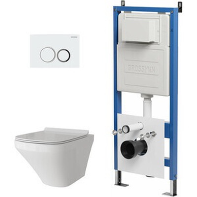 Grossman без коллекции, Унитаз подвесной с инсталляцией и кнопкой, 97.4440S.01.000