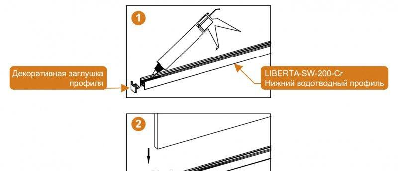 Душевая перегородка - Cezares, Liberta, 8x115x195 см, LIBERTA-L-2-115-C-Cr
