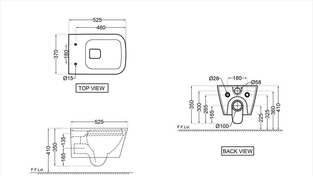 Jaquar Laguna, Унитаз подвесной, LAS-WHT-91953BIUFSM