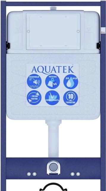 Aquatek Европа, Унитаз подвесной с инсталляцией и кнопкой, SET AQUATEK ЕВРОПА KKI