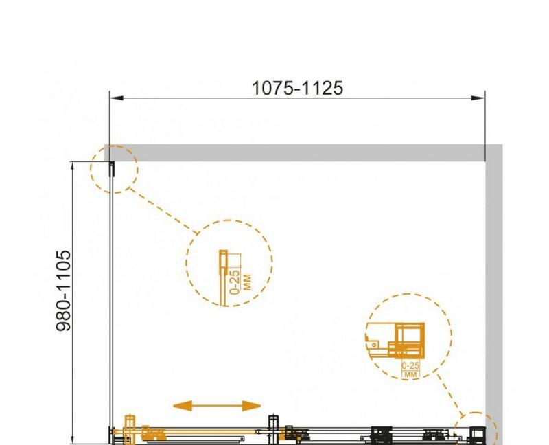 Душевой уголок - Cezares, Duet Soft, 110x100x195 см, DUET SOFT-M-AH-1-110/100-C-Cr