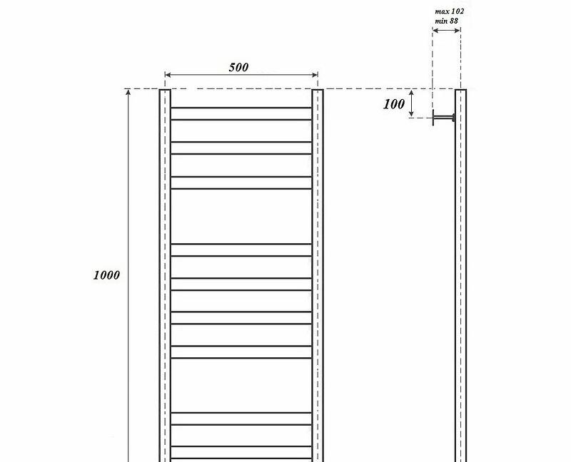 Полотенцесушитель водяной - Point, Меркурий, 8.8x53x100 см, PN83150W