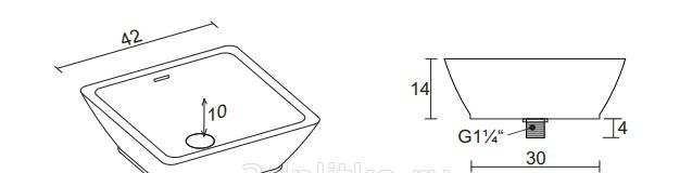 Раковина - Riho, Avella, 42x42x14 см, F7AN6042421110 / W016001105