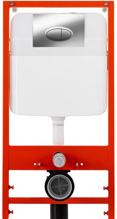 Cezares Duet, Унитаз подвесной с инсталляцией и кнопкой, CZR-2462-TH-TOR/CZR-870-SC/BB026/BB051CR