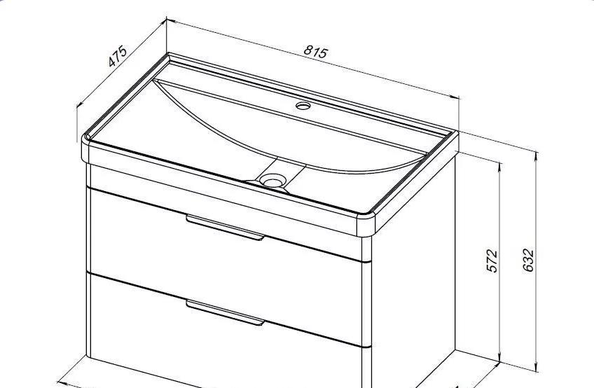 Aquanet Ирис, Тумба с раковиной, 2-1050